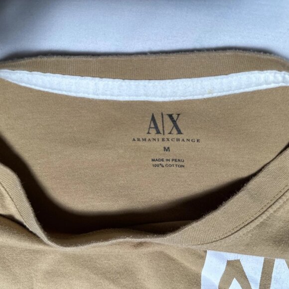 A|X Armani Exchange Caramel Brown Long Sleeve T-Shirt – Size M - Picture 4 of 7